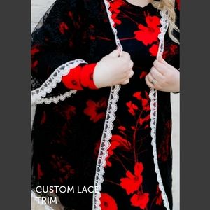 LuLaRoe Chloe Black Bohemian Overlay Lace Coverup NWT